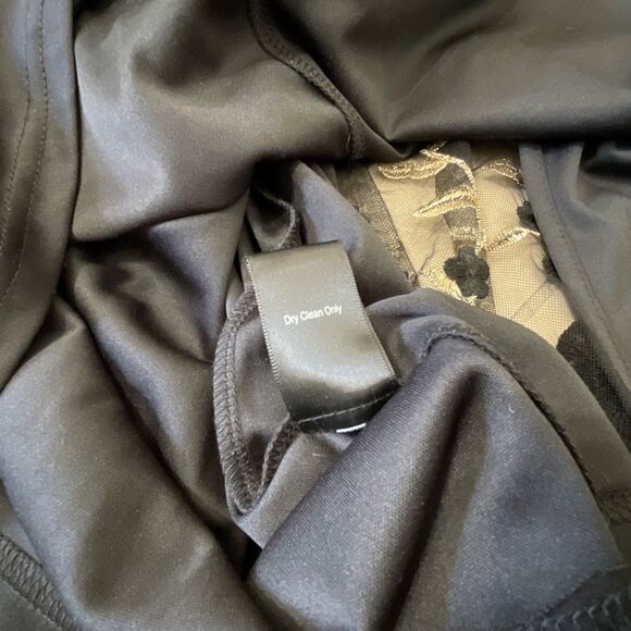 Altar'd State Arabella 3D embroidered Floral Maxi Dress Small BLACK/Gold EUC - Picture 10 of 12